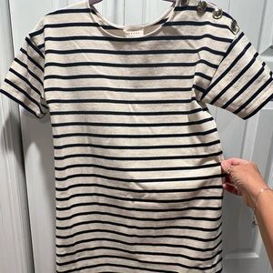 Sezane Emy Stripe Mini Dress Size Medium.